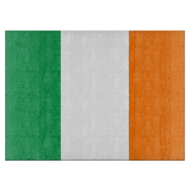 Planche À Découper Panneau de découpe en verre avec Drapeau d'Irlande (Devant)