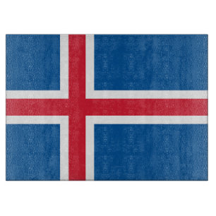 Planche À Découper Panneau de découpe en verre avec Drapeau d'Islande