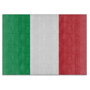 Planche À Découper Panneau de découpe en verre avec Drapeau d'Italie