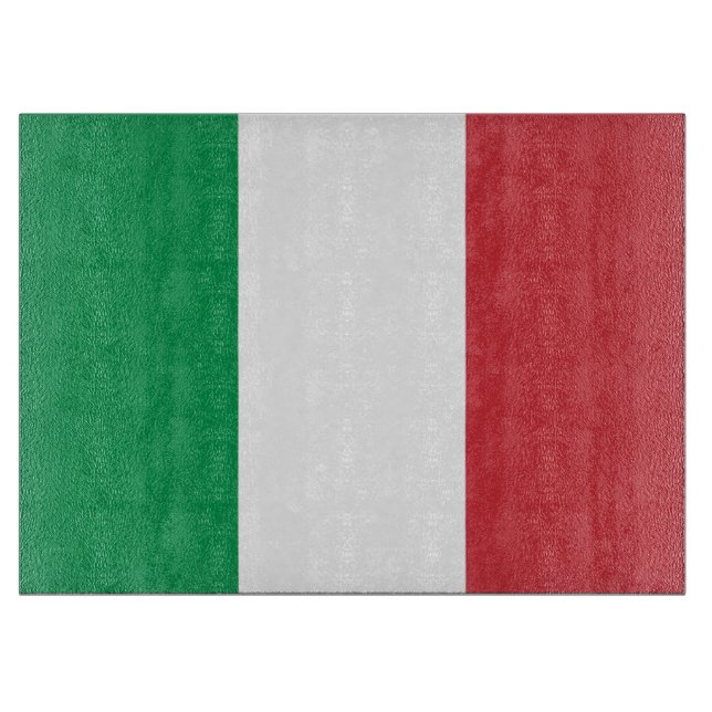 Planche À Découper Panneau de découpe en verre avec Drapeau d'Italie (Devant)