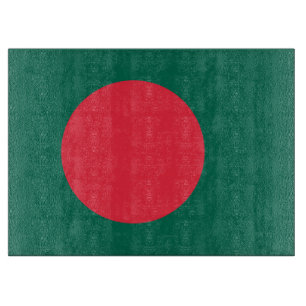Planche À Découper Panneau de découpe en verre avec Drapeau du Bangla