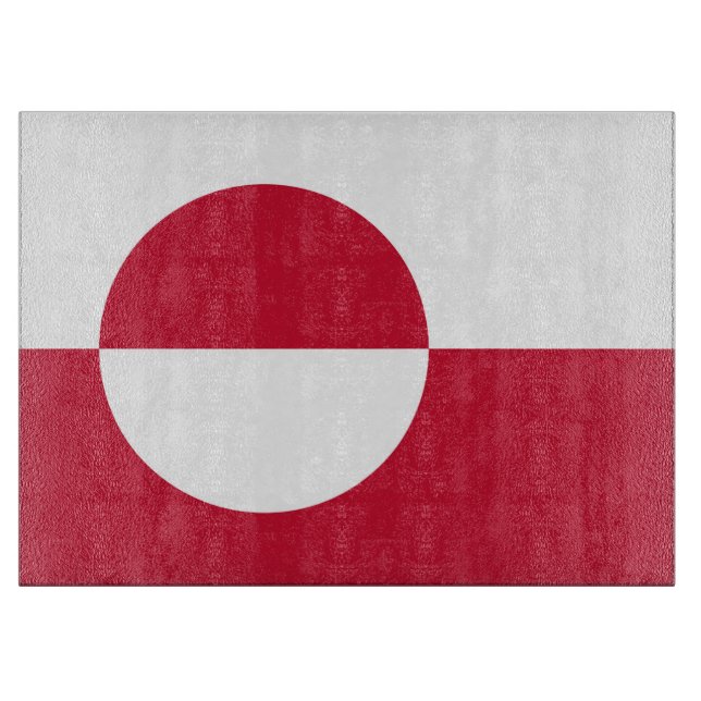 Planche À Découper Panneau de découpe en verre avec Drapeau du Groenl (Devant)