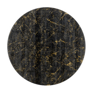 Planche À Découper Panneau de découpe en verre de marbre noir