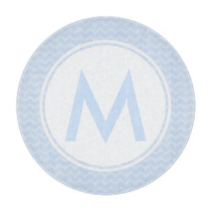 Planche À Découper Panneau de découpe en verre de Monogramme bleu Che