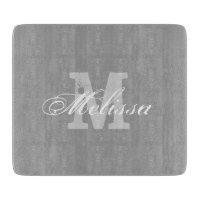 Panneau de découpe en verre élégant monogramme per