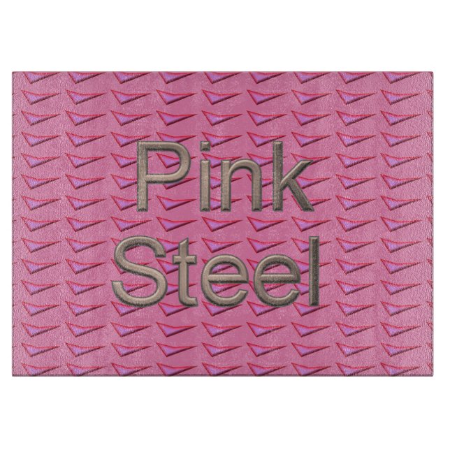 Planche À Découper Panneau de découpe en verre en acier rose (Devant)