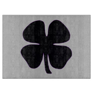 Planche À Découper Panneau de découpe en verre gris Clover noir