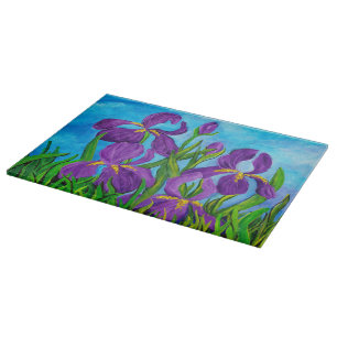 Planche À Découper Panneau de découpe en verre Iris