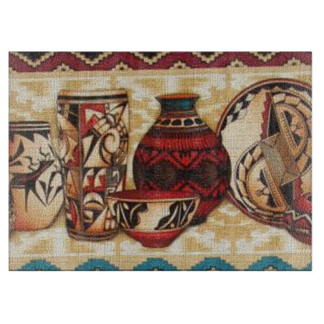 Planche À Découper Panneau de découpe en verre Motif du sud-ouest (Devant)