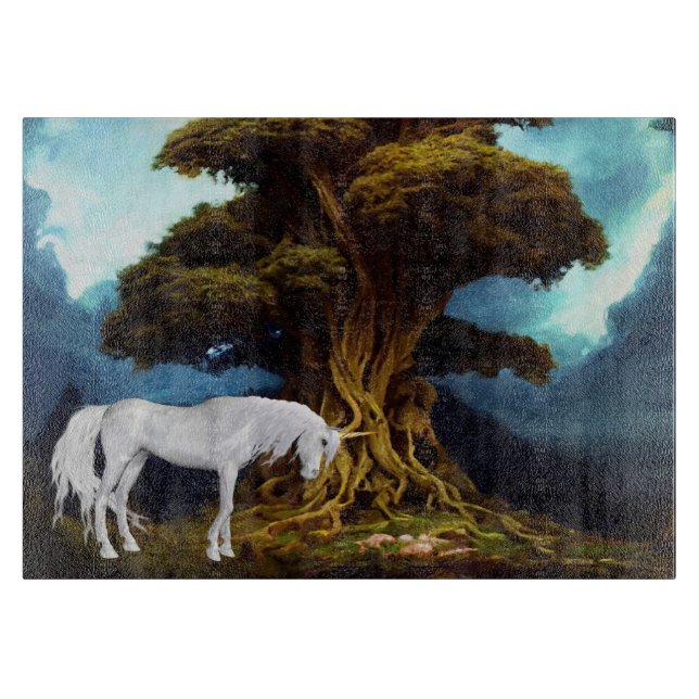 Planche À Découper Panneau décoratif de coupe en verre 15"x11" (Devant)