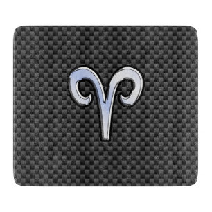 Planche À Découper Panneau Zodiac Silver Aries Black Carbon Fibre Pri