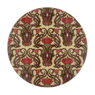 Planche À Découper Papier peint à fleurs Art Nouveau.