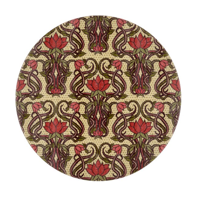 Planche À Découper Papier peint à fleurs Art Nouveau. (Devant)