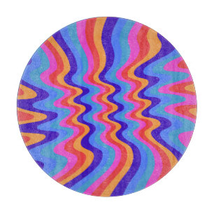 Planche À Découper Papier peint Hippie Trippy Retro des années 1960
