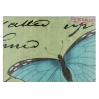 Papillon Bleu-À ailes sur la carte postale