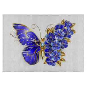 Planche À Découper Papillon saphir à fleurs
