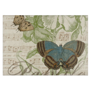 Planche À Découper Papillons sur la musique de feuille avec la