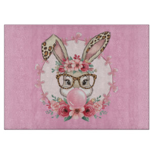 Planche À Découper Pâques mignonne Floral Bunny Leopard cadeau