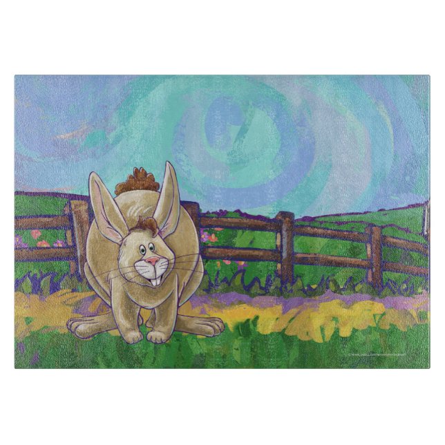 Planche À Découper Parade animalière sur lapin mignon (Devant)