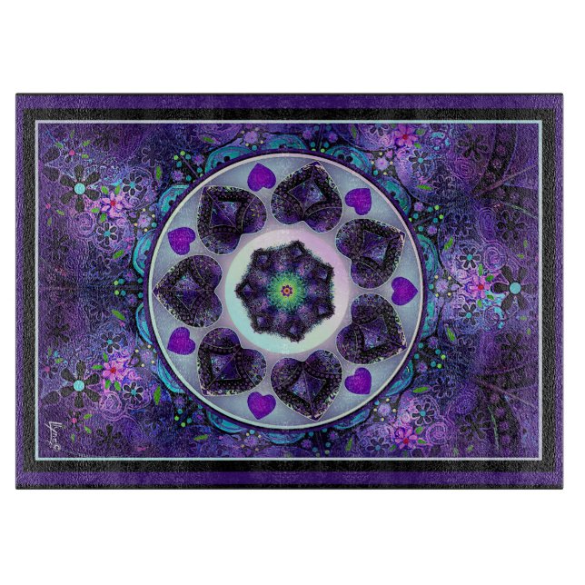 Planche À Découper Parapluie violet & coeurs .7 (Devant)