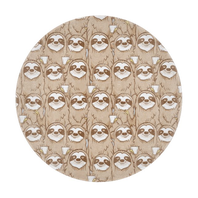 Planche À Découper Paresses et motif de café (Devant)