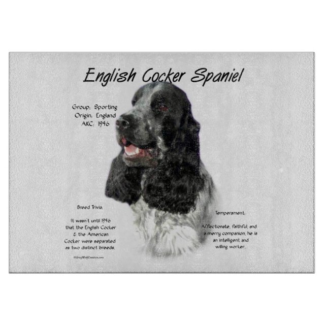 Planche À Découper Parti Anglais Cocker Histoire Espagnole (Devant)