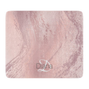 Planche À Découper parties scintillant élégante en marbre rose rose
