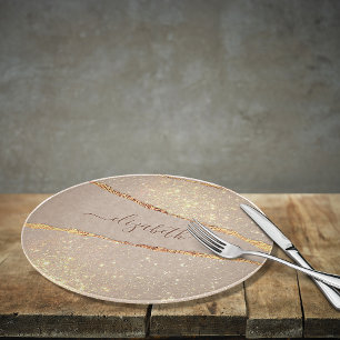 Planche À Découper Parties scintillant en pierre de marbre d'Agate ro