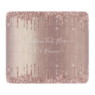 Planche À Découper Parties scintillant rose Gold Blush Éclats Texte p