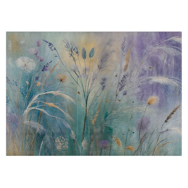 Planche À Découper Pastel Abstrait Whispers of Nature, Grasses II (Devant)