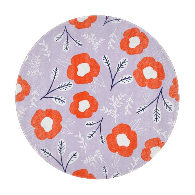Planche À Découper Pastel Botanique Rose : Motif Floral (Devant)