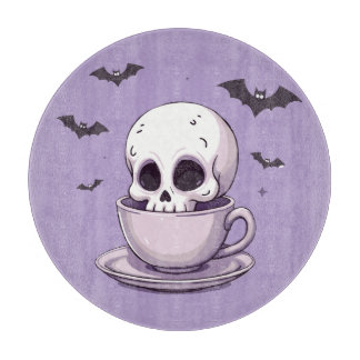 Planche À Découper Pastel Goth Skull in Teacup