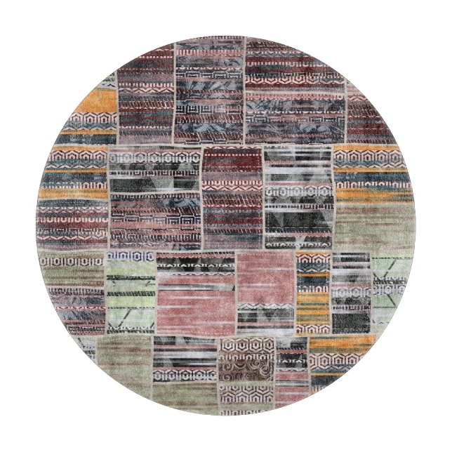 Planche À Découper Patchwork Quilt Collage Impression transparente. (Devant)