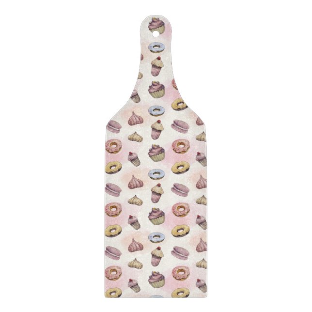 Planche À Découper Pâtes Cupcakes Cute tendance Aquarelle Woodland (Devant)