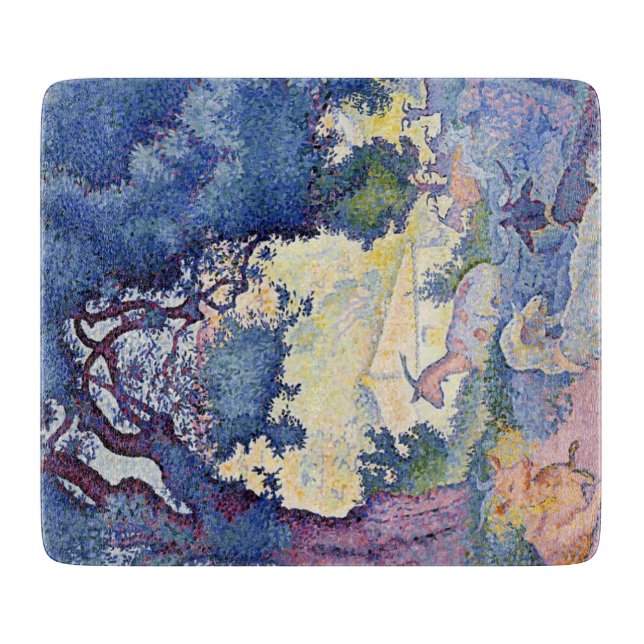 Planche À Découper Paysage avec chèvres (par Henri-Edmond Cross) (Devant)