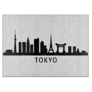 Planche À Découper Paysage urbain du Japon   Silhouette de la skyline