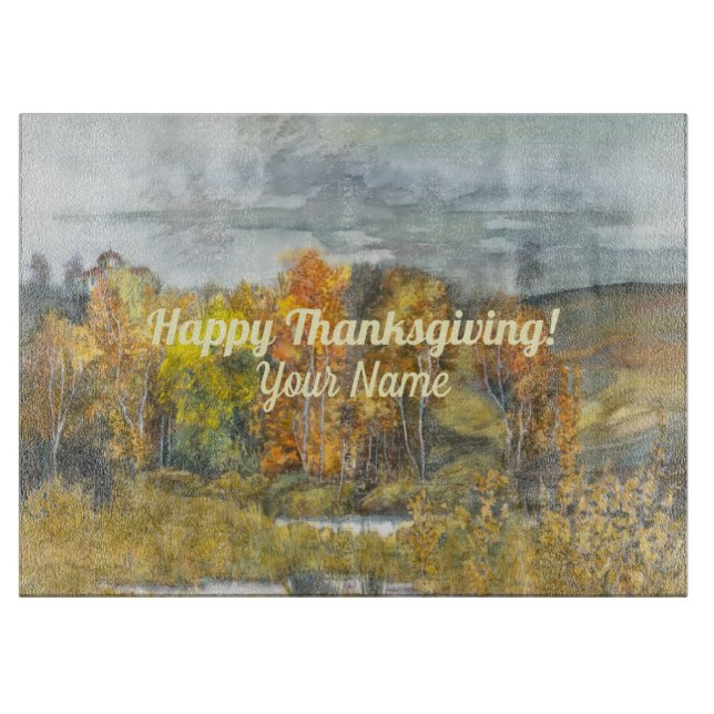 Planche À Découper Paysages automnaux aquarelle Coupe (Devant)