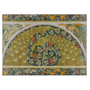 Planche À Découper Peacock Art Nouveau Style rond design complexe