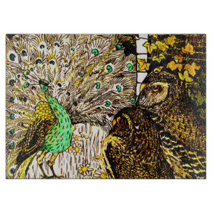 Planche À Découper Peacock et Owls Art nouveau néerlandais
