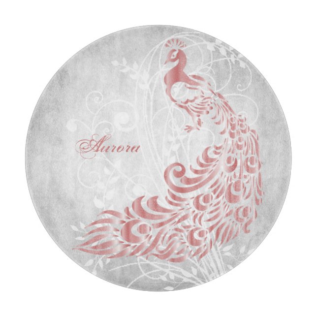Planche À Découper Peacock rose Personnalisé (Devant)
