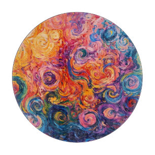 Planche À Découper Peinture à l'huile de tourbillons psychédélique