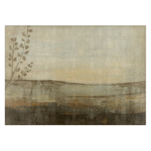 Planche À Découper Peinture à l'huile moderne de paysage de coucher (Devant)