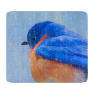 Planche À Découper Peinture Bluebird - Art original pour oiseaux