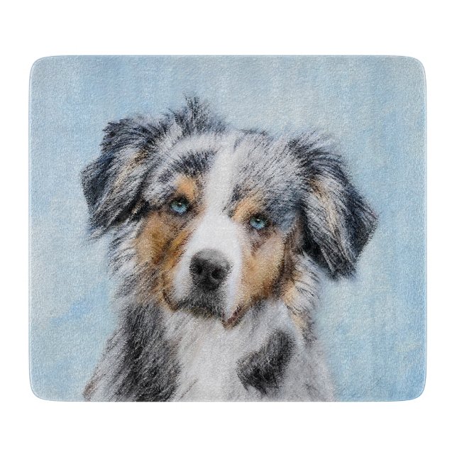 Planche À Découper Peinture de berger américaine miniature - Chien Ar (Devant)