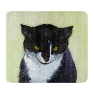 Planche À Découper Peinture de chat Tuxedo - Cute Original Cat Art
