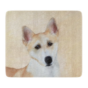 Planche À Découper Peinture de chien de Canaan - jolie art original d