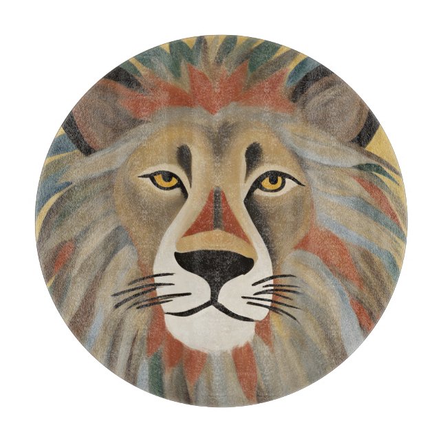 Planche À Découper Peinture de lion (Devant)