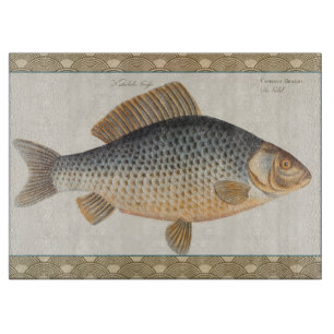 Planche À Découper peinture de pêche de carpe dessin d'eau douce 