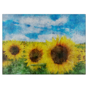 Planche À Découper Peinture de tournesols
