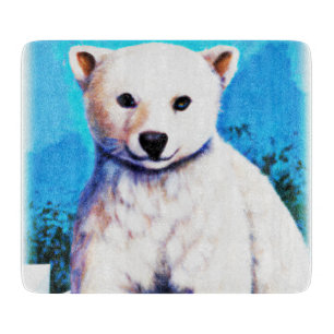 Planche À Découper Peinture étonnante d'un petit ours polaire. Comman